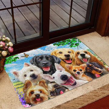 Gearhumans 3D Happy Dogs Day Custom Doormat