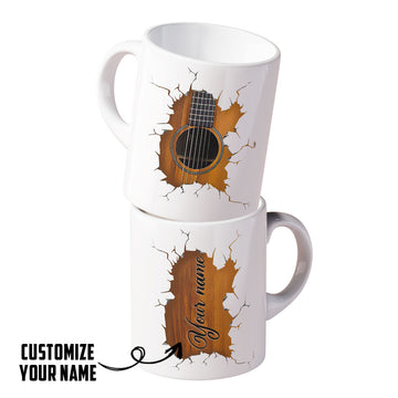 Gearhumans 3D Acoustic Guitar Custom Name Mug