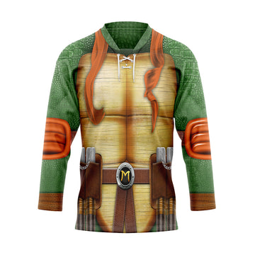Gearhumans 3D Michelangelo TMNT Cosplay Custom Hockey Jersey