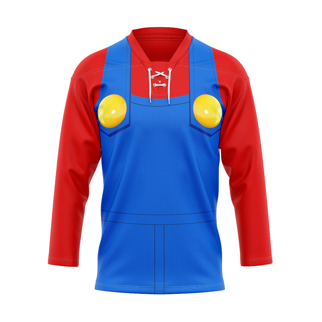 Gearhumans 3D Mario Custom Hockey Jersey