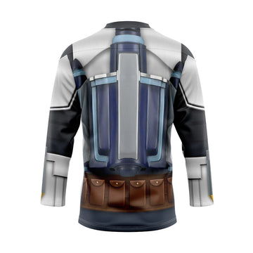 Gearhumans 3D Star Wars Jango Fett Costume Custom Hockey Jersey