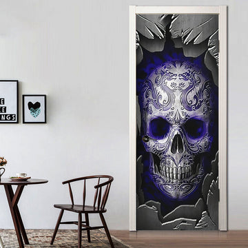 Gearhumans 3D Skull Dragon Tattoo Halloween Custom Door Stickers