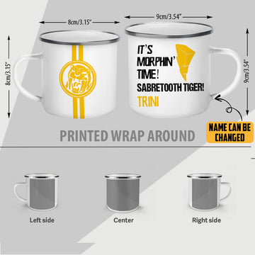 Gearhumans 3D PRMM Yellow Ranger Custom Name Camping Mug