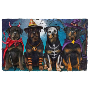 Gearhumans 3D Rottweiler Halloween Custom Doormat