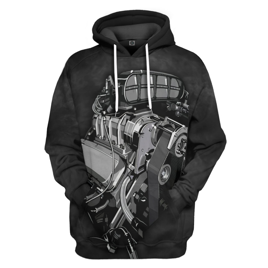Gearhumans 3D Car Engine Custom Tshirt Hoodie Apparel