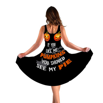 Gearhumans 3D If You Like Pumpkin Halloween Custom Women Dress