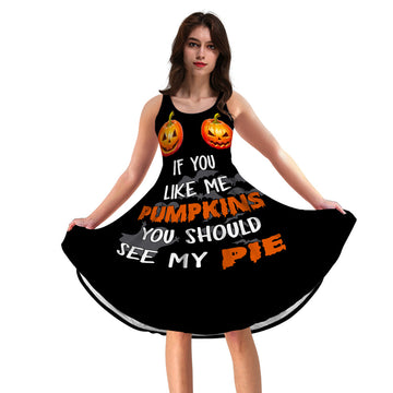 Gearhumans 3D If You Like Pumpkin Halloween Custom Women Dress