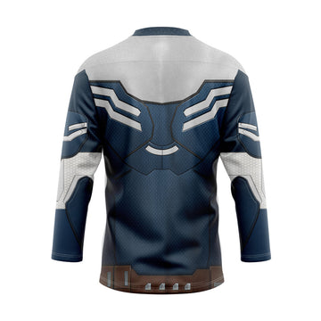Gearhumans 3D Sam Wilson Captain America Custom Hockey Jersey