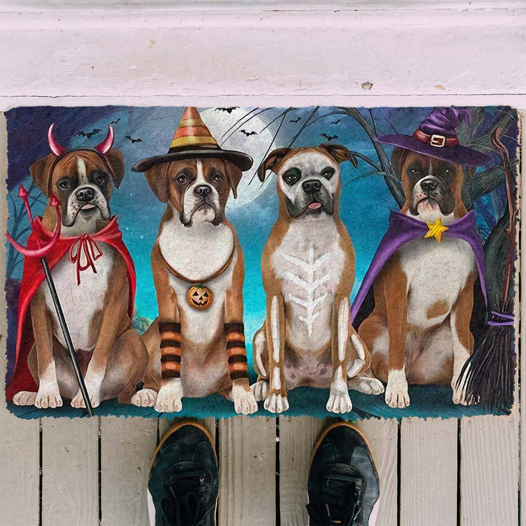 Gearhumans 3D Boxer Dog Welcome To My House Rules Custom Doormat