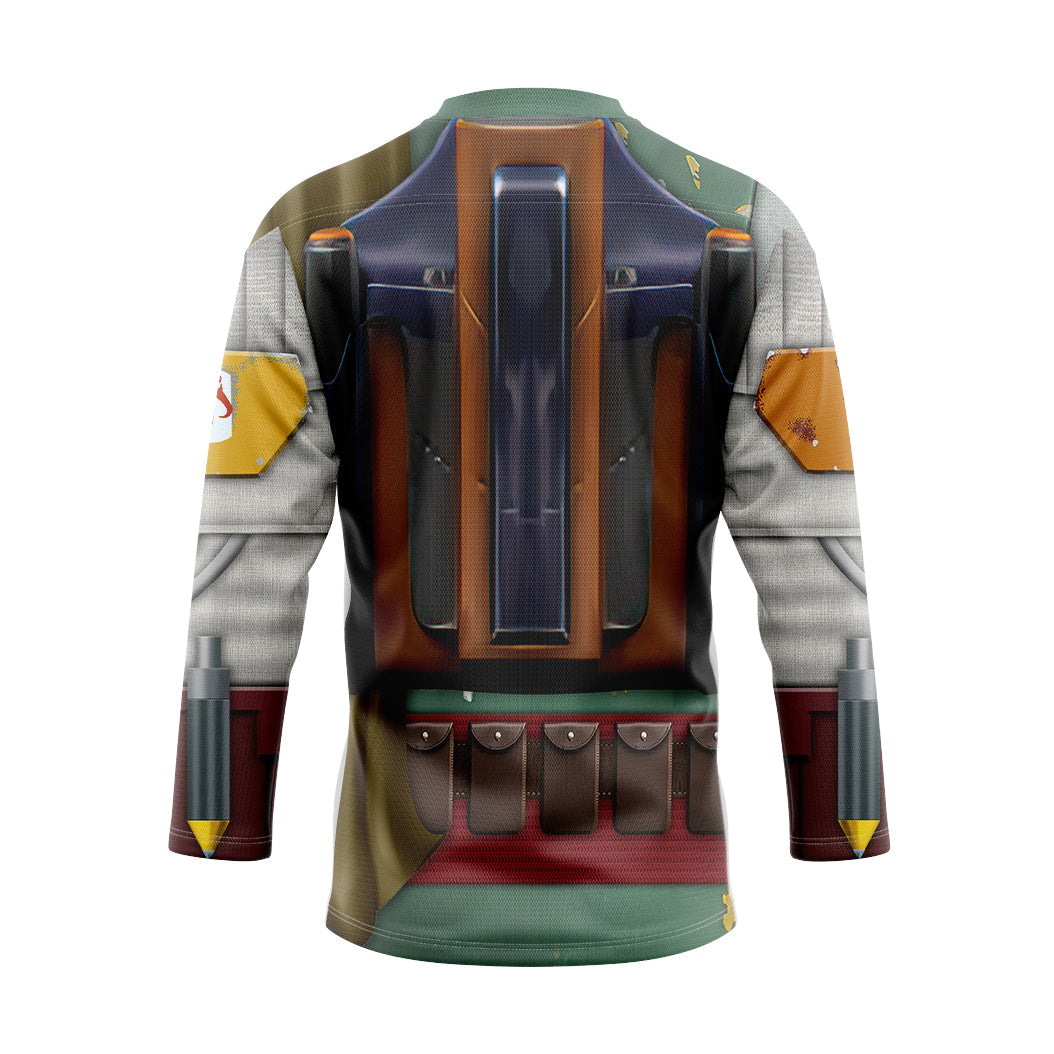 Gearhumans 3D Star Wars Boba Fett Custom Hockey Jersey