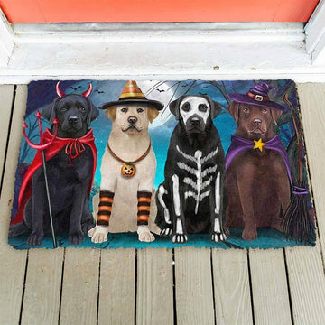 Gearhumans 3D Labrador Retriever Halloween Custom Doormat