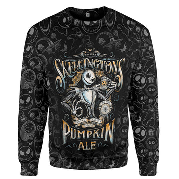 Gearhumans 3D Jack Skellingtons Pumpkin Royal Craft Ale Custom Tshirt Hoodie Apparel