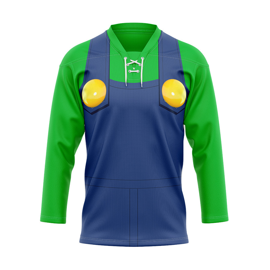 Gearhumans 3D Luigi Custom Hockey Jersey