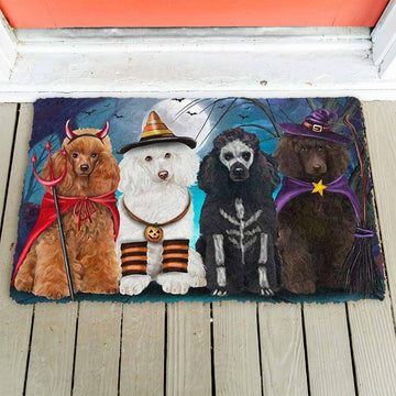 Gearhumans 3D Poodle Dog Halloween Custom Doormat