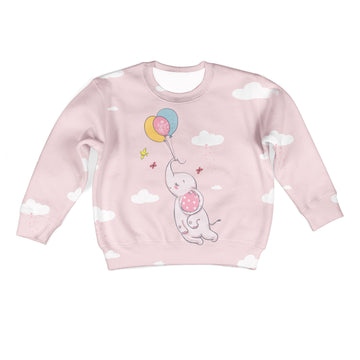 Gearhumans Elephant And Balloons Custom Hoodies T-shirt Apparel