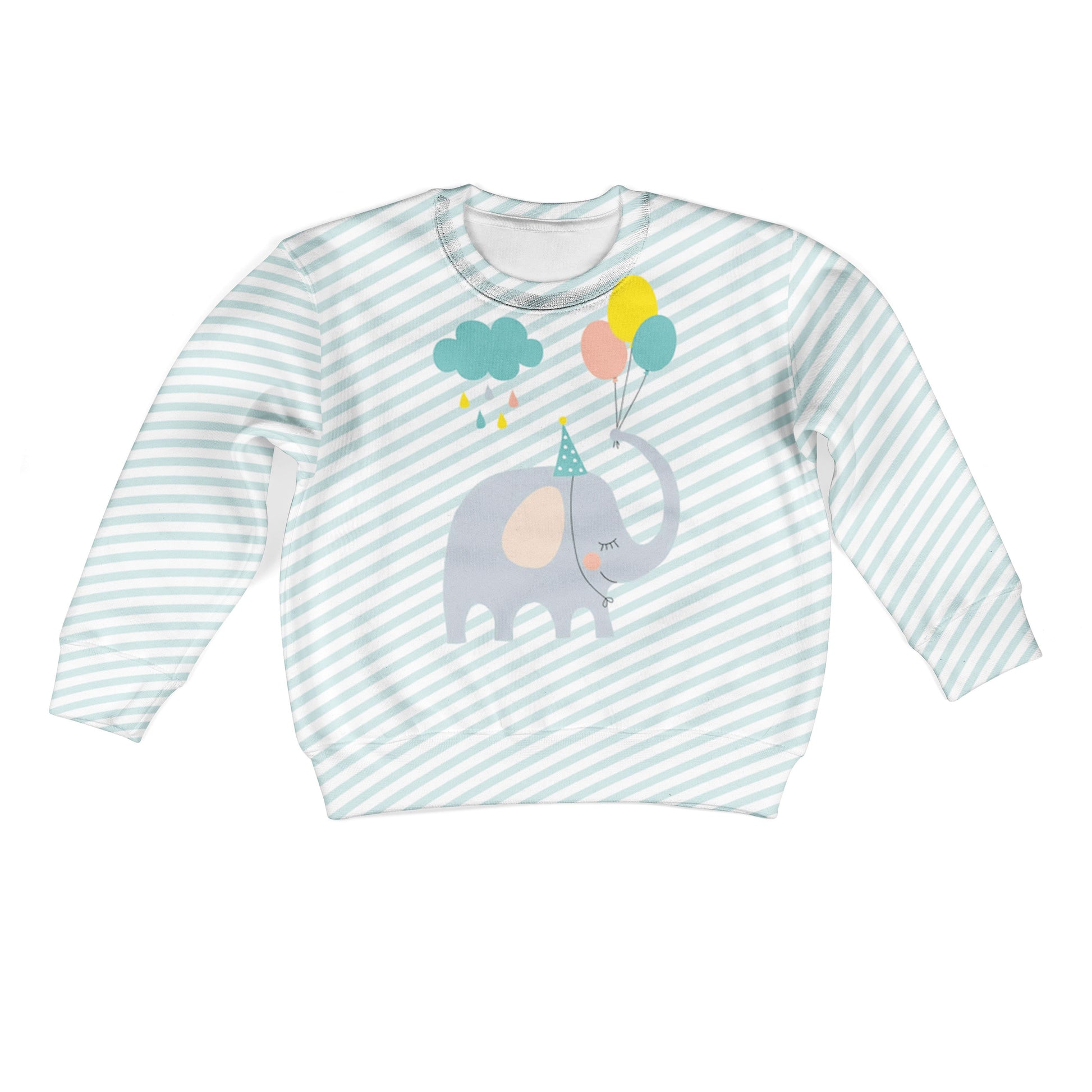 Elephant with balloon Kid Custom Hoodies T-shirt Apparel HD-PET110262K kid 3D apparel Kid Sweatshirt S/6-8 