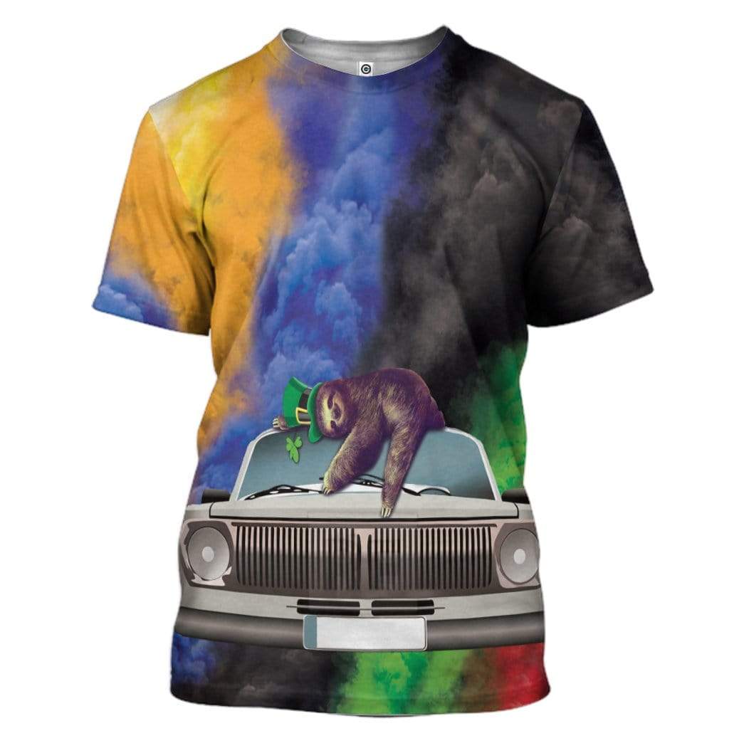 Fast Sloth St Patrick's Day Custom T-Shirts Hoodies Apparel HD-TA0302201 3D Custom Fleece Hoodies T-Shirt S 