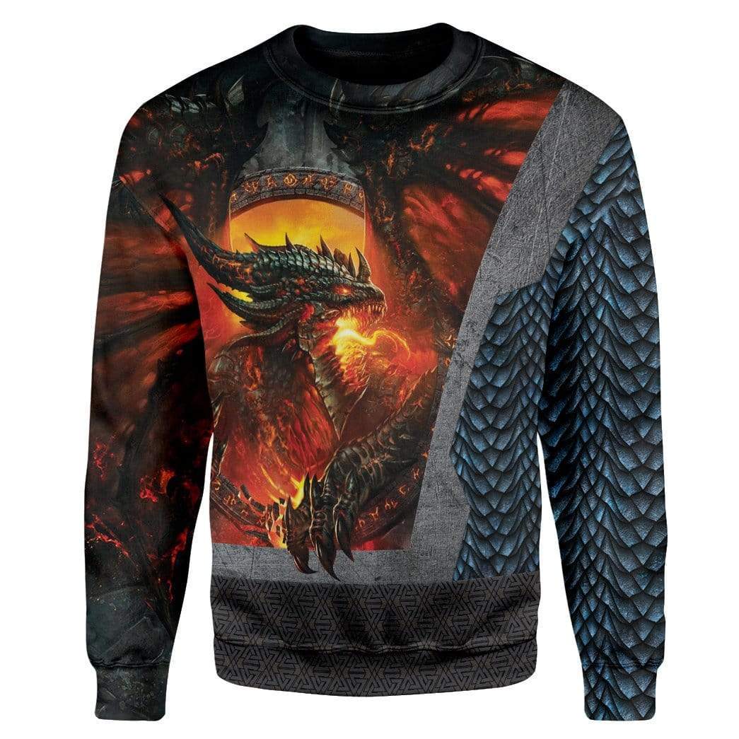 Fire Dragon Custom T-Shirts Hoodies Apparel AN-DT0201204 3D Custom Fleece Hoodies Long Sleeve S 
