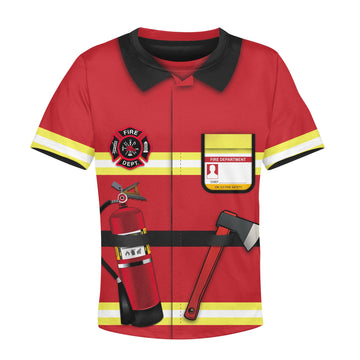 Firefighter Kid Custom Hoodies T-shirt Apparel HD-GH110498K kid 3D apparel Kid T-Shirt XS 
