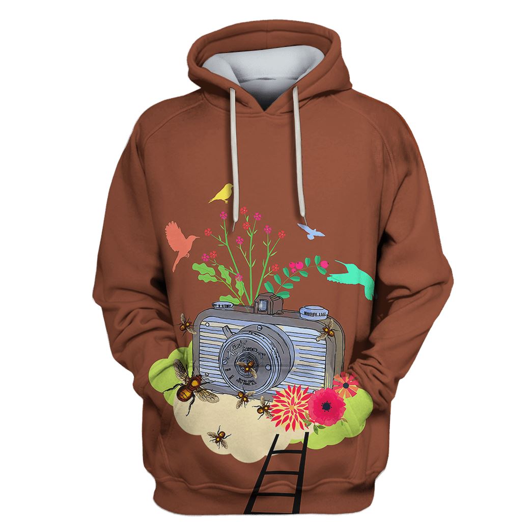Flower Camera Custom T-shirt - Hoodies Apparel HD-GH110573 3D Custom Fleece Hoodies Hoodie S 