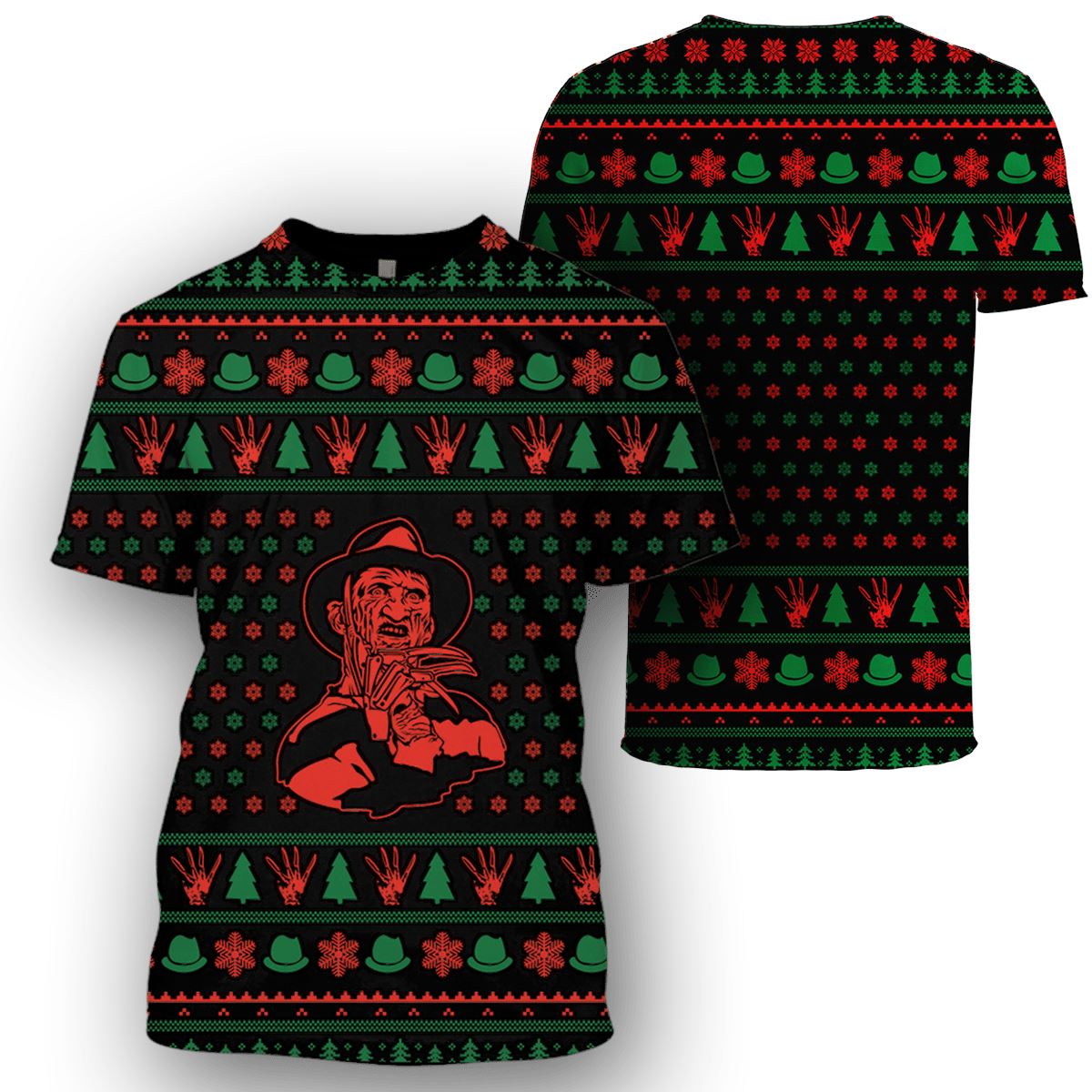 Freddy Krueger in Nightmare on Elm Street Custom T-shirt - Hoodies Apparel HD-MV110674 3D Custom Fleece Hoodies 