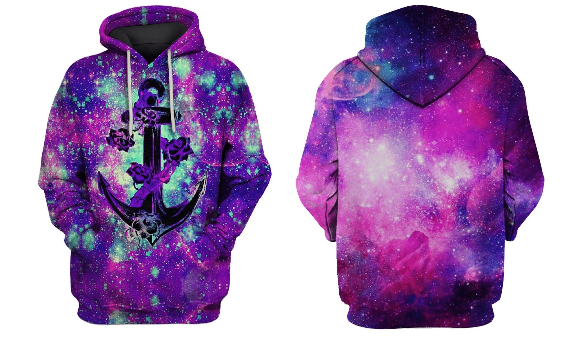 Galaxy Anchor Hoodies T-Shirt Apparel GL101101 3D Custom Fleece Hoodies 