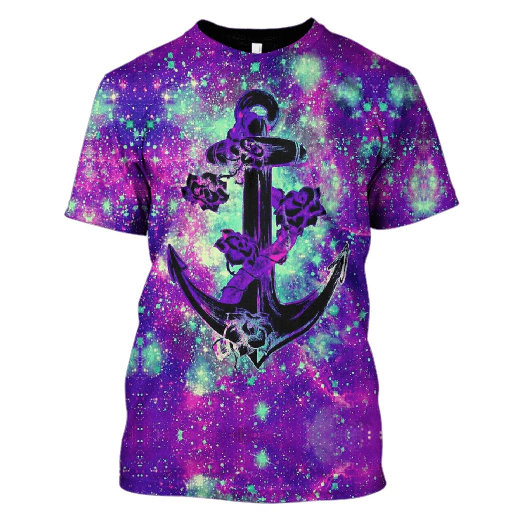 Galaxy Anchor Hoodies T-Shirt Apparel GL101101 3D Custom Fleece Hoodies T-Shirt S 