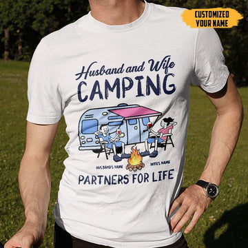 Gearhumans 2D Camping Customized Name Shirt