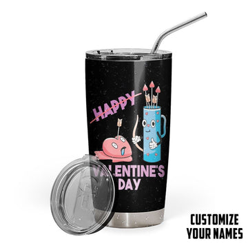 Gearhumans GearHuman 2D Happy Valentines Day Custom Name Tumbler