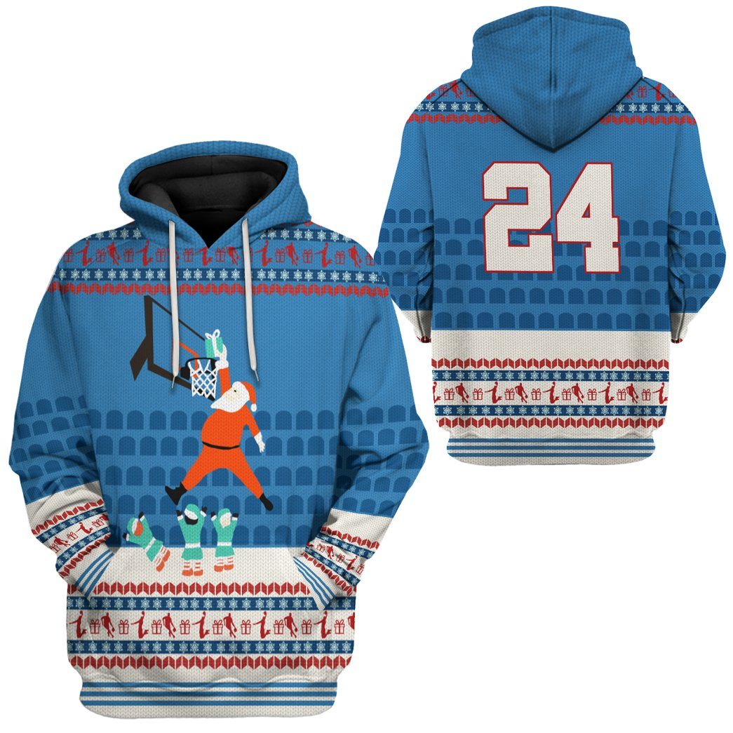 Gearhuman 3D 24 KB Santa Claus Basketball Christmas Ugly Sweater Custom Tshirt Hoodie Apparel GV20101 3D Apparel 