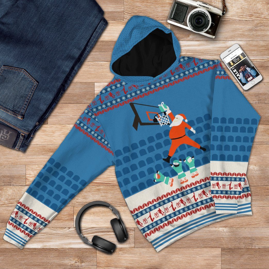 Gearhuman 3D 24 KB Santa Claus Basketball Christmas Ugly Sweater Custom Tshirt Hoodie Apparel GV20101 3D Apparel 