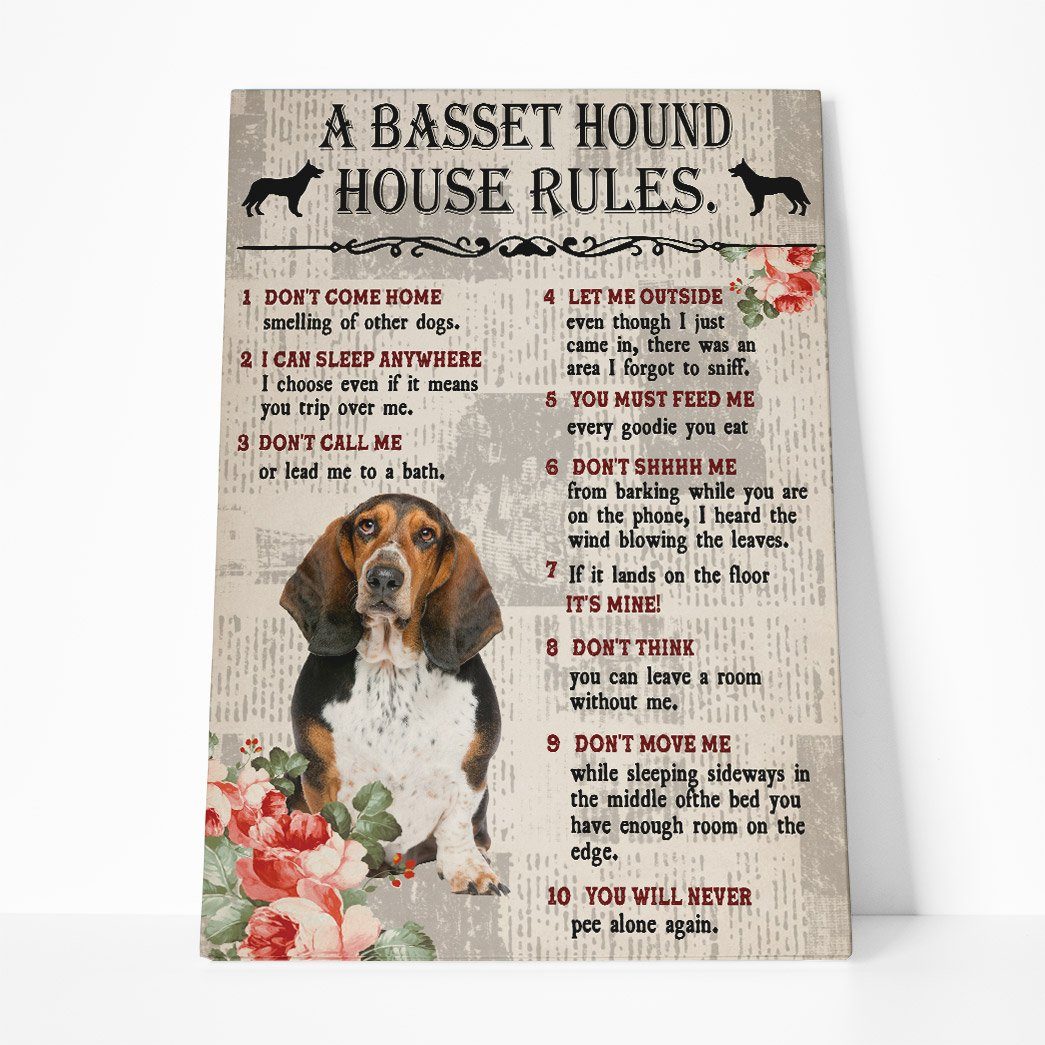 Gearhuman 3D A Basset Hound House Rules Canvas GK040222 Canvas 1 Piece Non Frame M