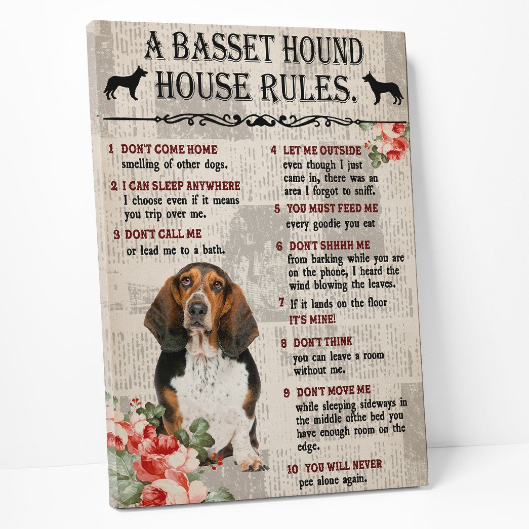 Gearhuman 3D A Basset Hound House Rules Canvas GK040222 Canvas