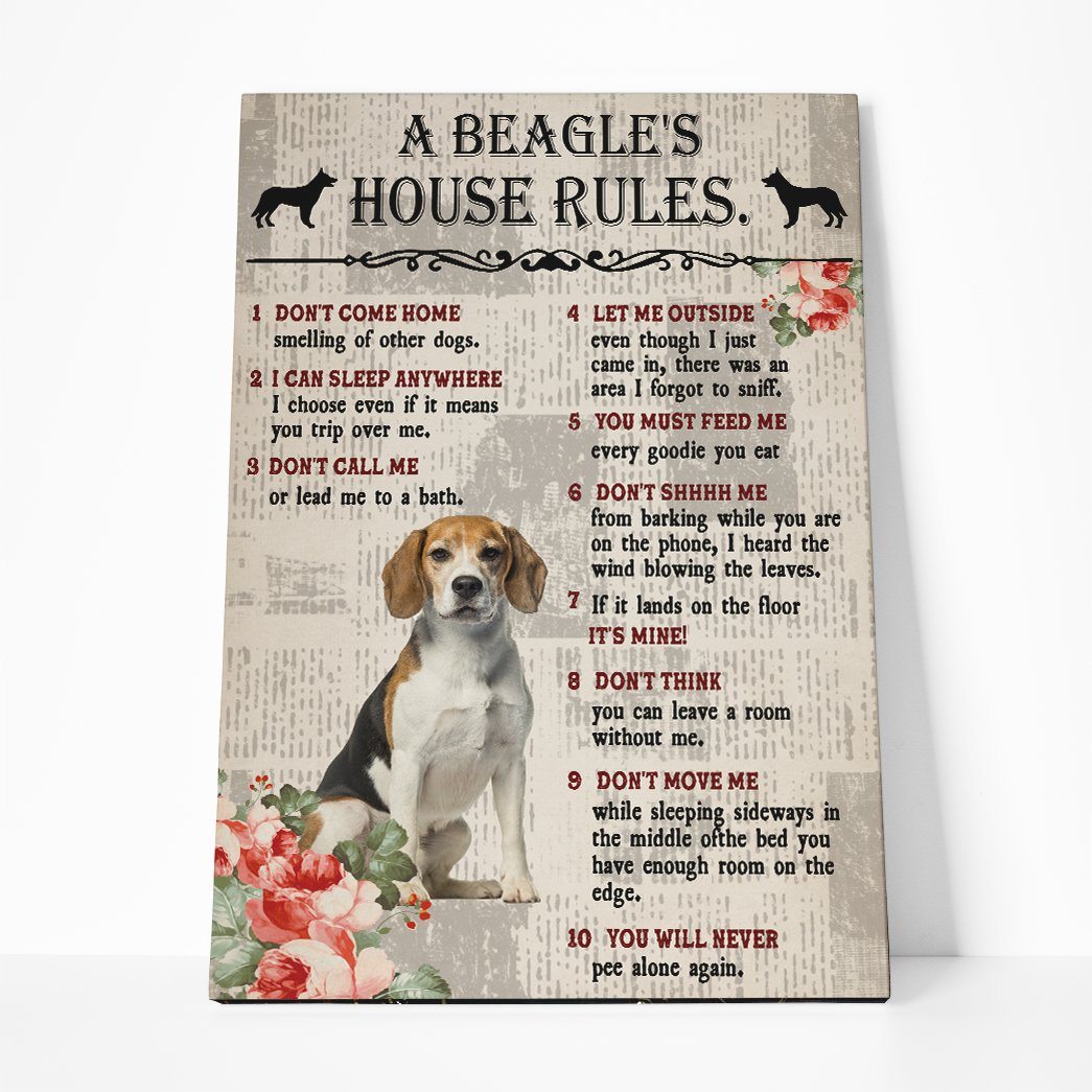 Gearhuman 3D A Beagles House Rules Canvas GK290123 Canvas 1 Piece Non Frame M