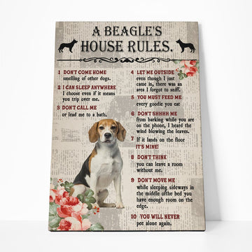 Gearhumans 3D A Beagles House Rules Canvas