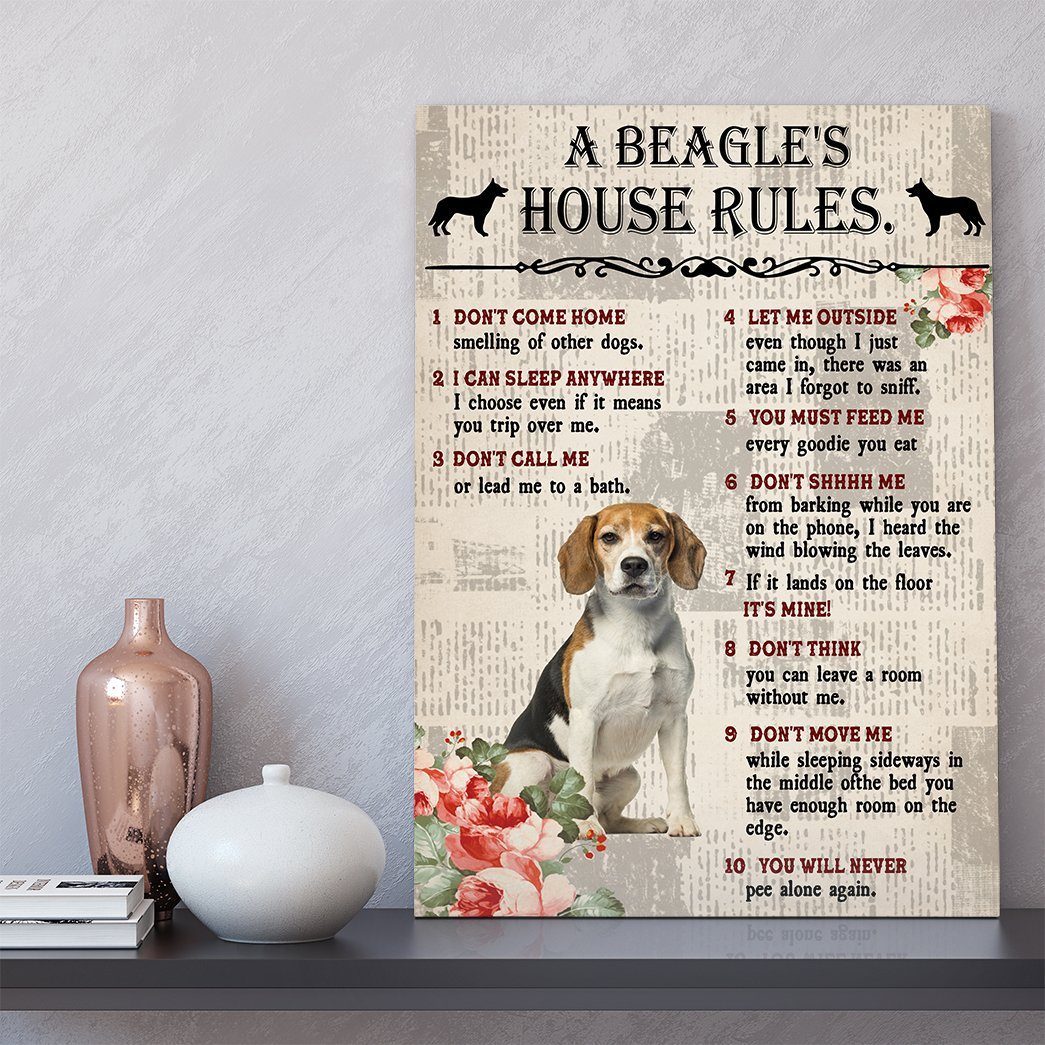 Gearhuman 3D A Beagles House Rules Canvas GK290123 Canvas