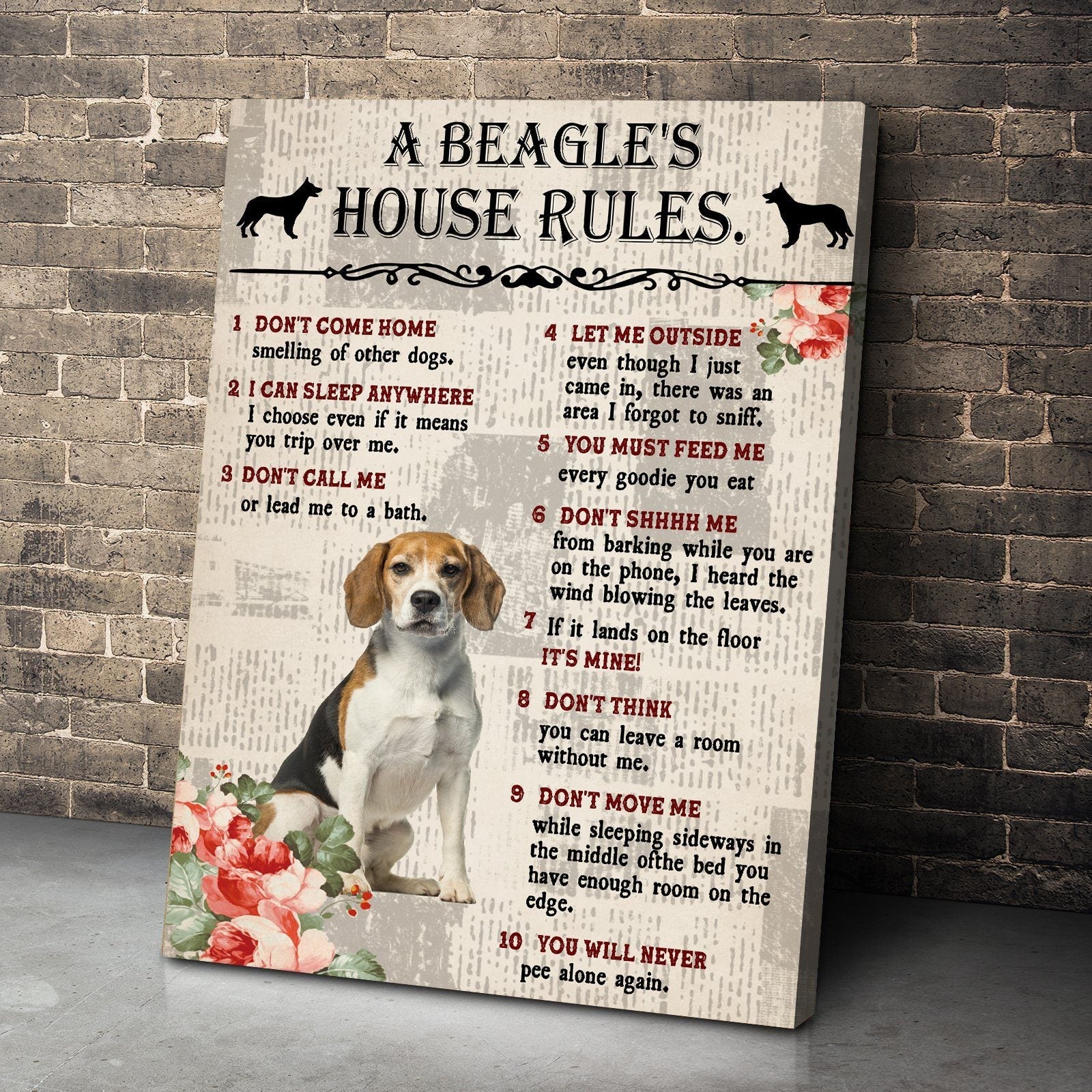 Gearhuman 3D A Beagles House Rules Canvas GK290123 Canvas