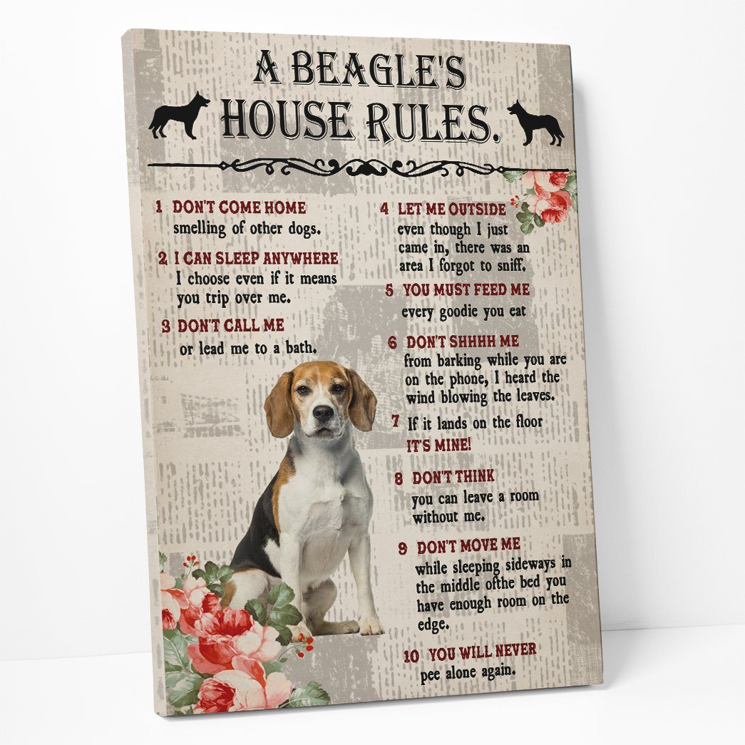 Gearhuman 3D A Beagles House Rules Canvas GK290123 Canvas