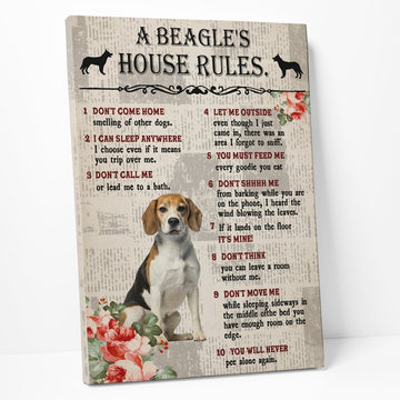 Gearhumans 3D A Beagles House Rules Canvas