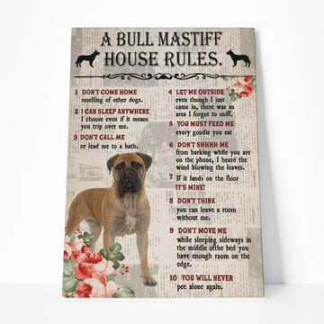Gearhuman 3D A Bull Mastiff House Rules Canvas GK040261 Canvas 1 Piece Non Frame M