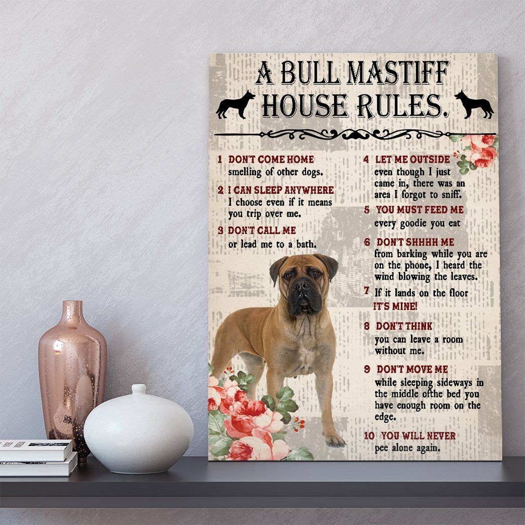 Gearhuman 3D A Bull Mastiff House Rules Canvas GK040261 Canvas