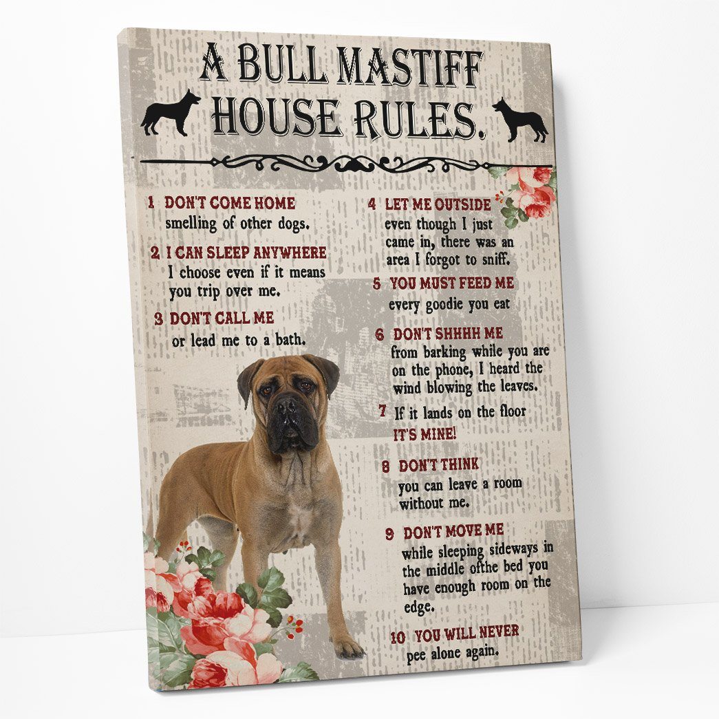 Gearhuman 3D A Bull Mastiff House Rules Canvas GK040261 Canvas