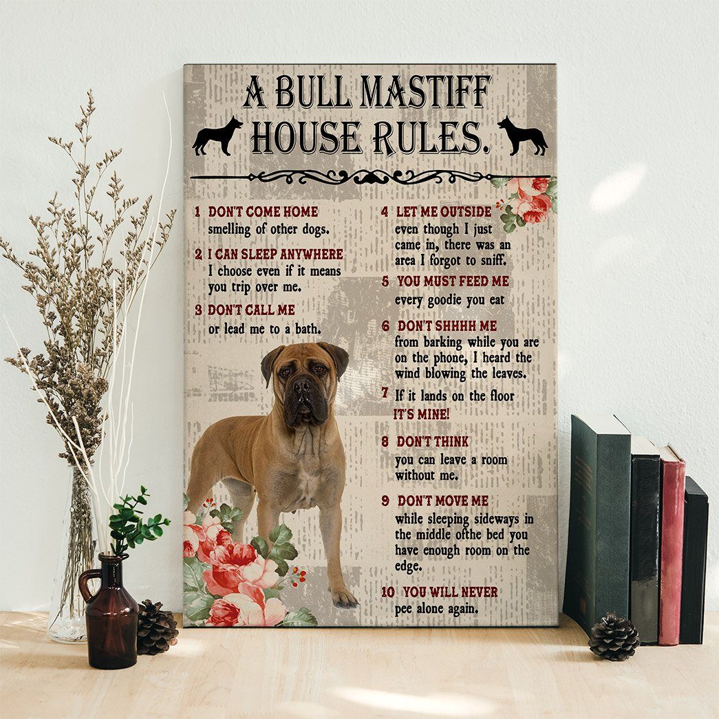 Gearhuman 3D A Bull Mastiff House Rules Canvas GK040261 Canvas