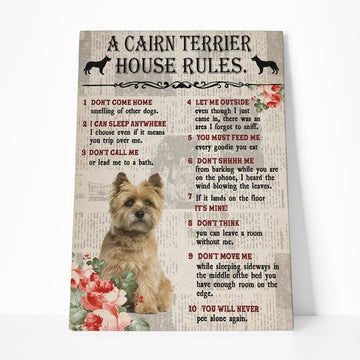 Gearhuman 3D A Cairn Terrier House Rules Canvas GK040220 Canvas 1 Piece Non Frame M