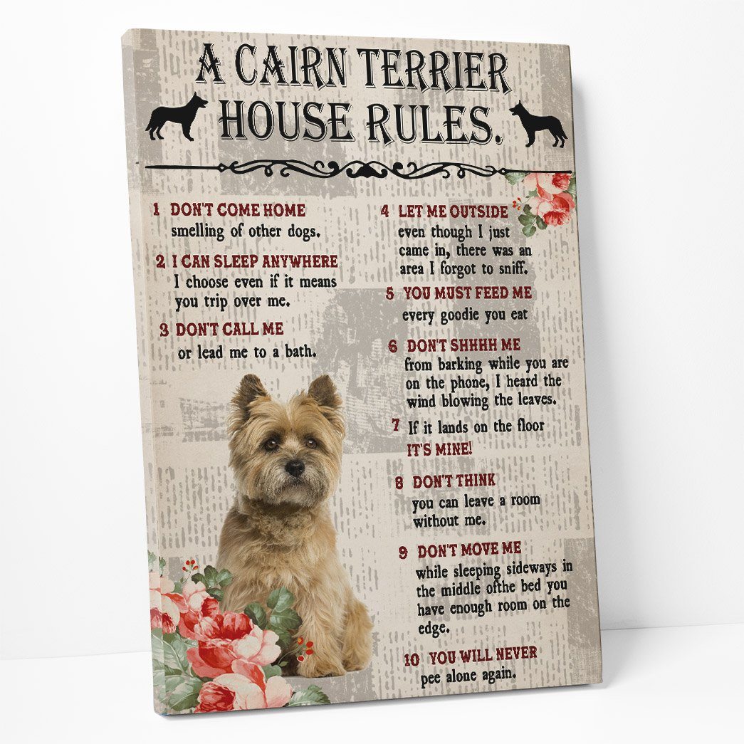 Gearhuman 3D A Cairn Terrier House Rules Canvas GK040220 Canvas