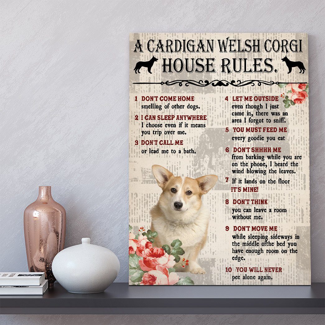Gearhuman 3D A Cardigan Welsh Corgi House Rules Canvas GK040219 Canvas