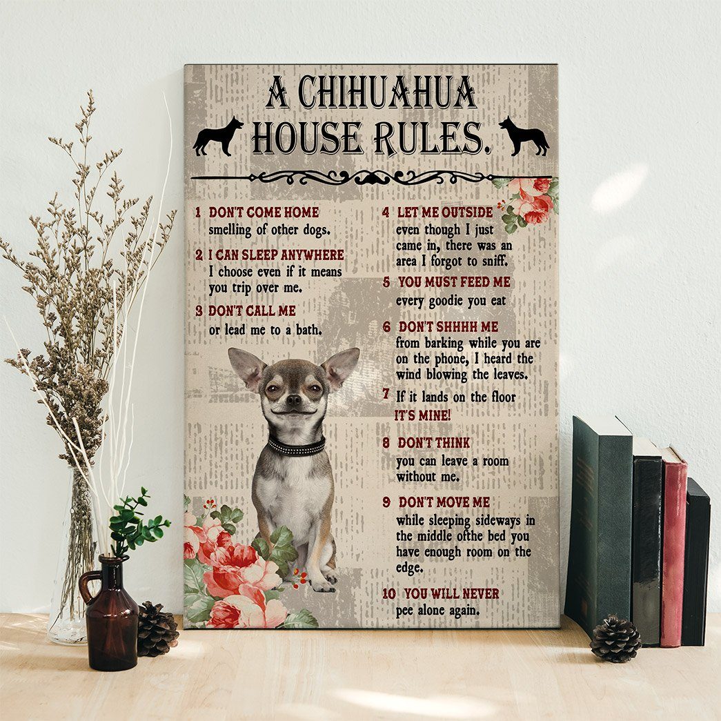 Gearhuman 3D A Chihuahua House Rules Canvas GK040210 Canvas