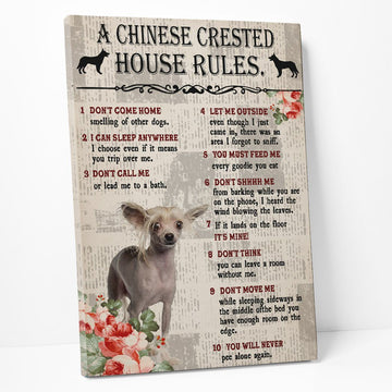 Gearhumans 3D A Chinese Crested House Rules Canvas