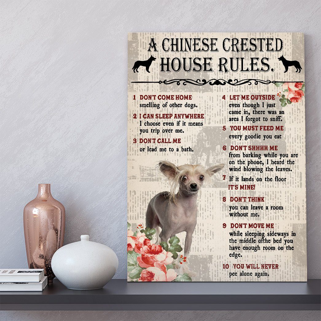 Gearhuman 3D A Chinese Crested House Rules Canvas GK040265 Canvas