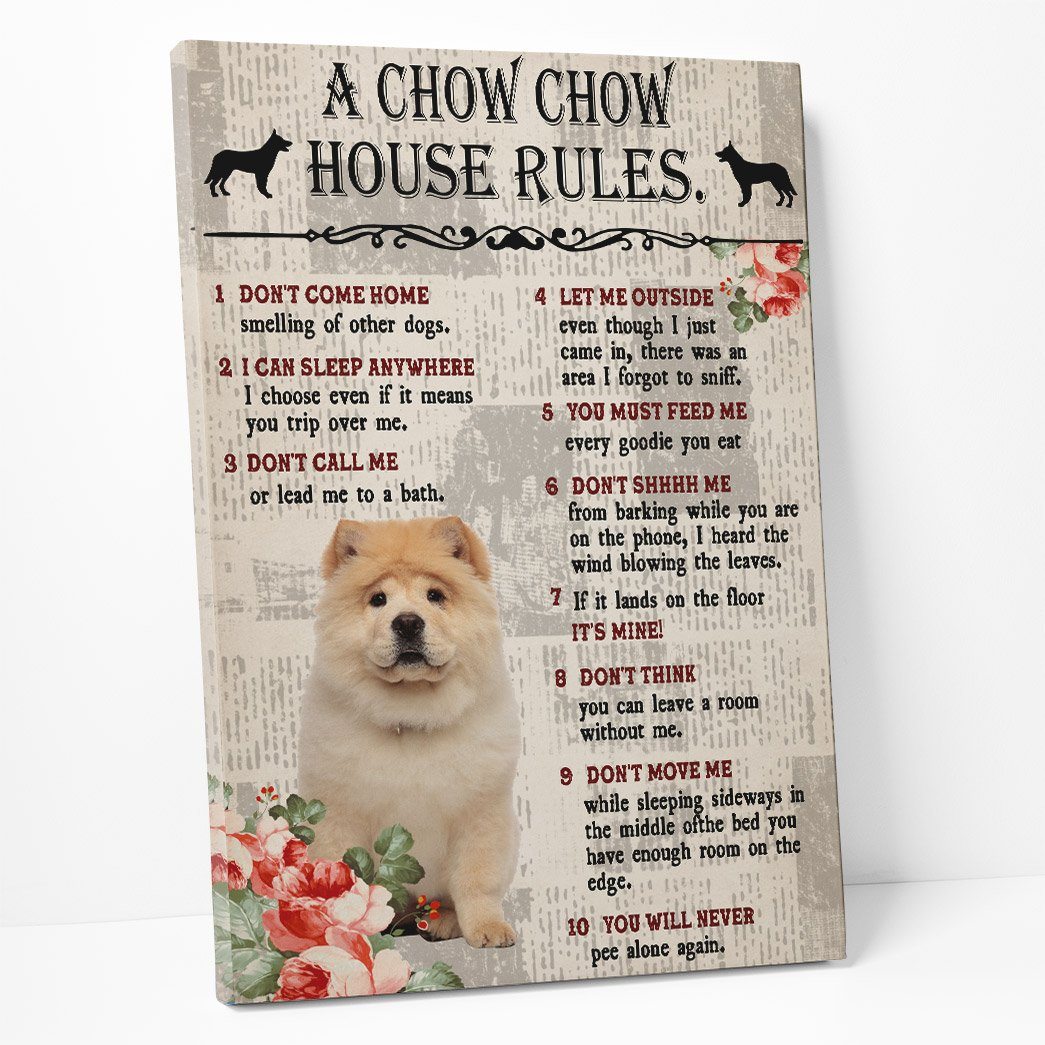 Gearhuman 3D A Chow Chow House Rules Canvas GK040251 Canvas